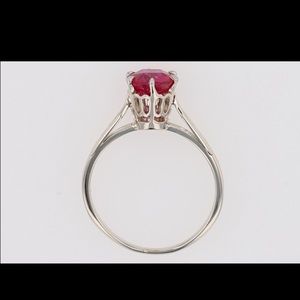 14k Solid Gold Art Deco Ruby Solitaire Ring ❤️